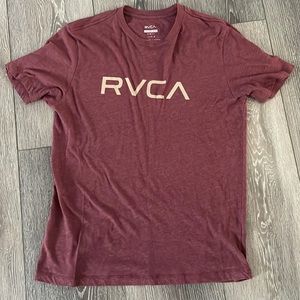 Burgundy mens RVCA T-shirt